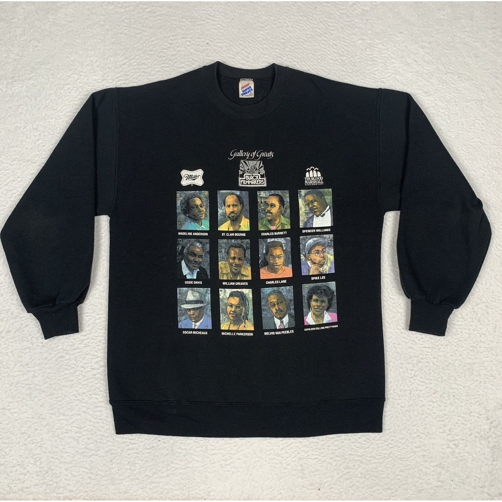 VTG 90s Gallery Of Greats Black Filmmakers Sweatshirt Size L Made in USA Black